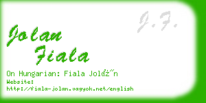 jolan fiala business card